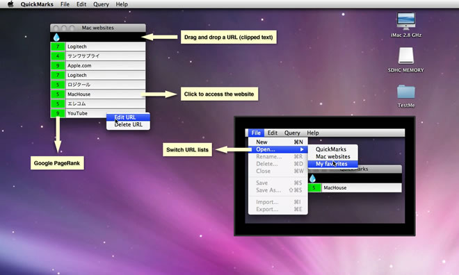 Mac software QuickMarks