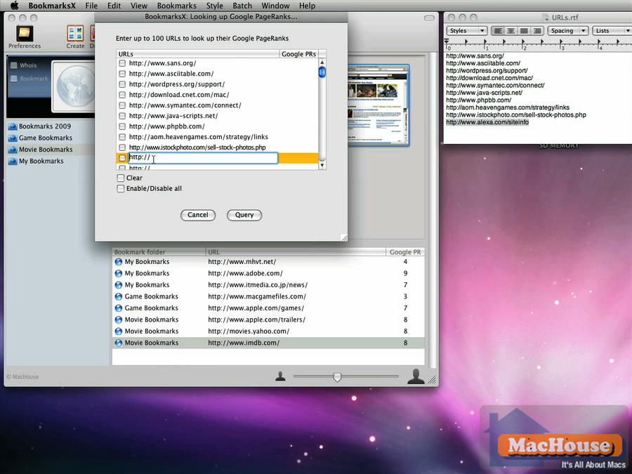 Mac software BookmarksX