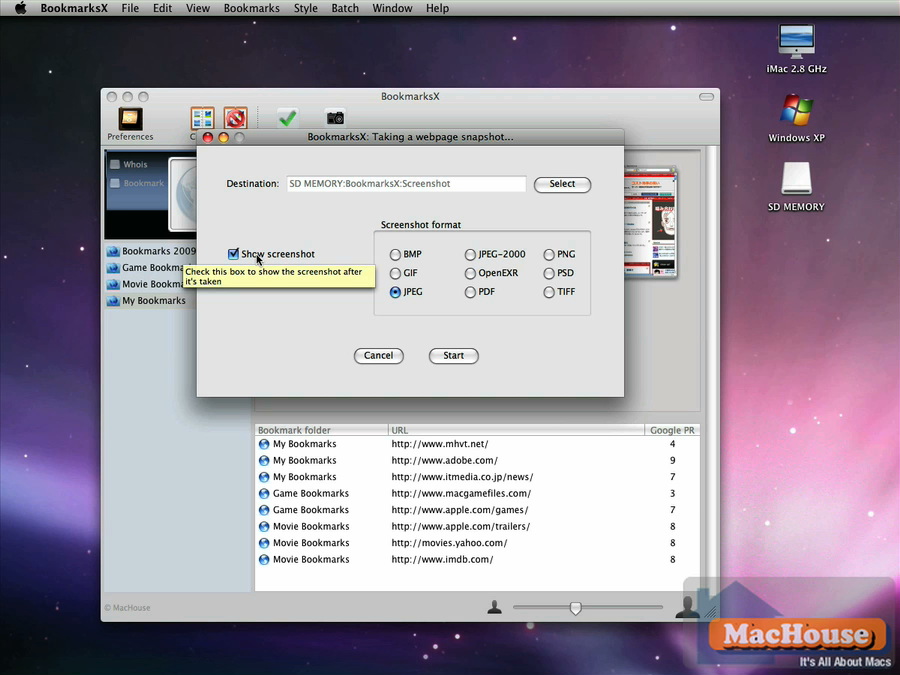 Mac software BookmarksX